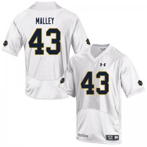 Notre Dame Fighting Irish Men's Greg Malley #43 White Under Armour Authentic Stitched College NCAA Football Jersey MJW6799ID
